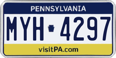 PA license plate MYH4297