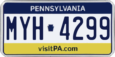 PA license plate MYH4299