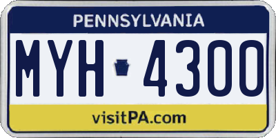 PA license plate MYH4300