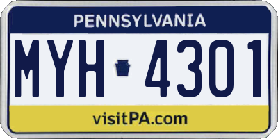 PA license plate MYH4301