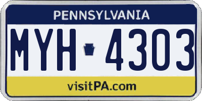 PA license plate MYH4303