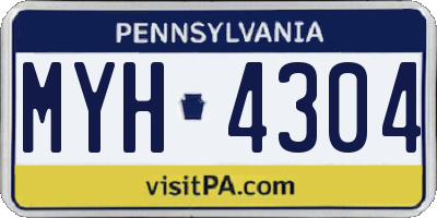 PA license plate MYH4304