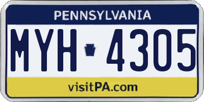 PA license plate MYH4305