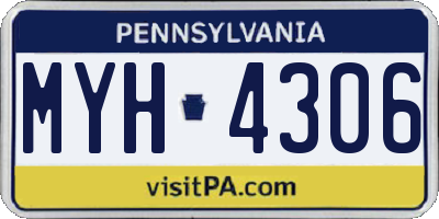 PA license plate MYH4306