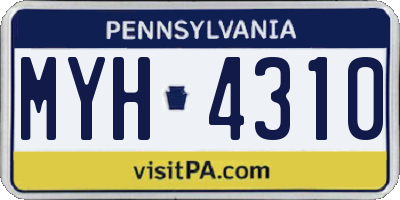 PA license plate MYH4310
