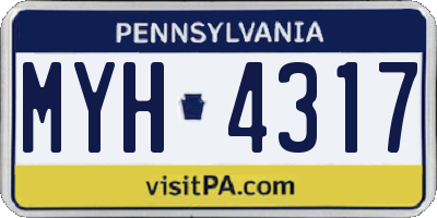 PA license plate MYH4317