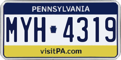PA license plate MYH4319