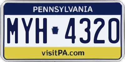 PA license plate MYH4320