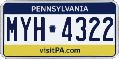 PA license plate MYH4322