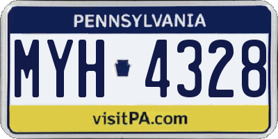 PA license plate MYH4328