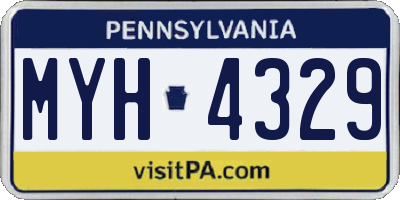 PA license plate MYH4329