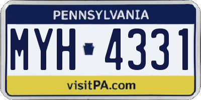 PA license plate MYH4331