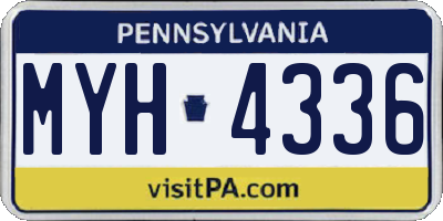 PA license plate MYH4336