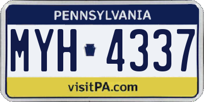 PA license plate MYH4337