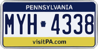 PA license plate MYH4338