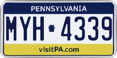PA license plate MYH4339