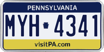 PA license plate MYH4341