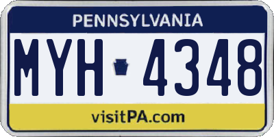 PA license plate MYH4348