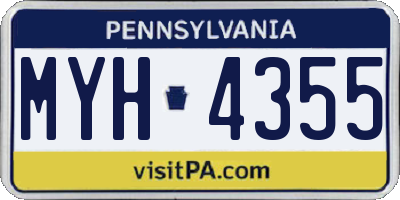 PA license plate MYH4355