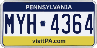 PA license plate MYH4364