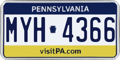 PA license plate MYH4366