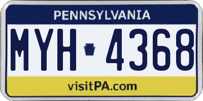 PA license plate MYH4368