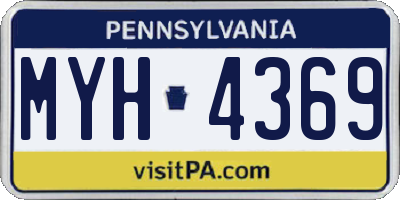 PA license plate MYH4369