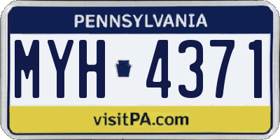 PA license plate MYH4371