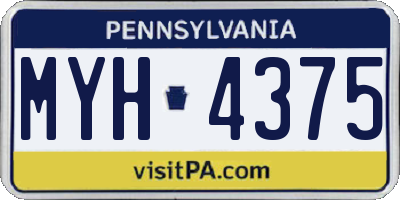 PA license plate MYH4375