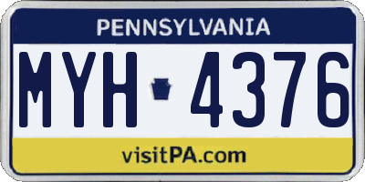 PA license plate MYH4376