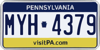 PA license plate MYH4379