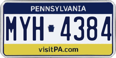 PA license plate MYH4384