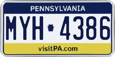 PA license plate MYH4386
