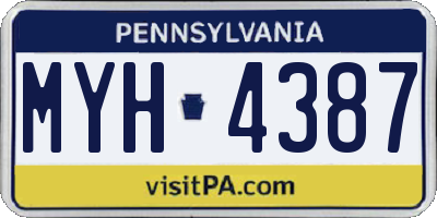 PA license plate MYH4387