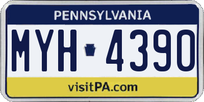 PA license plate MYH4390