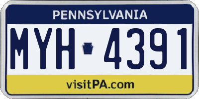 PA license plate MYH4391