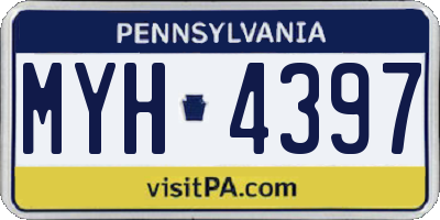PA license plate MYH4397