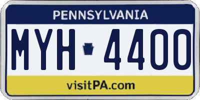 PA license plate MYH4400