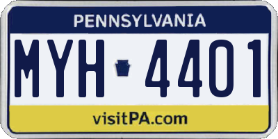 PA license plate MYH4401
