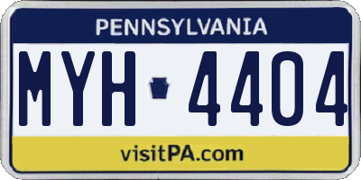 PA license plate MYH4404