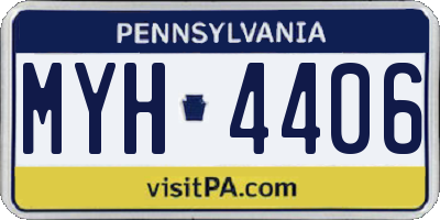 PA license plate MYH4406