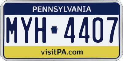 PA license plate MYH4407