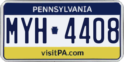 PA license plate MYH4408
