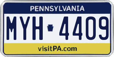 PA license plate MYH4409