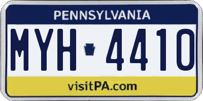 PA license plate MYH4410