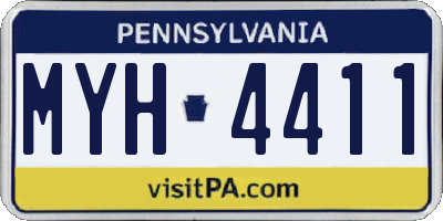 PA license plate MYH4411