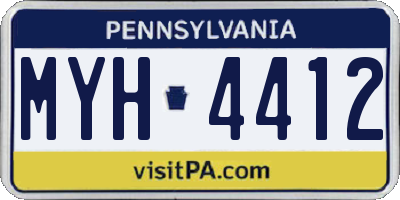 PA license plate MYH4412