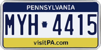 PA license plate MYH4415