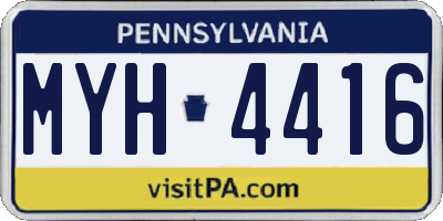 PA license plate MYH4416