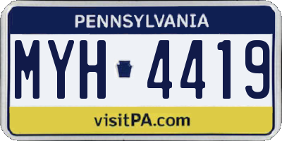 PA license plate MYH4419